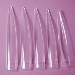 Extra Long Stiletto tips clear 10 stuks