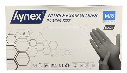 Hynex nitril handschoen zwart 100st maat M