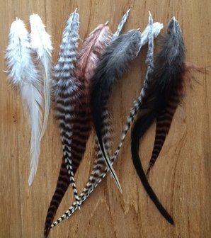 Mix van naturel feathers kort (10 stuks)