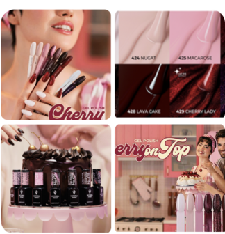 Victoria Vynn&trade; 8 Pack Gellak &ndash; Cherry on Top | 7 kleuren + Cat Eye + No Wipe Topcoat