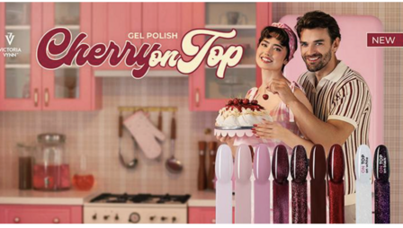 Victoria Vynn&trade; 8 Pack Gellak &ndash; Cherry on Top | 7 kleuren + Cat Eye + No Wipe Topcoat