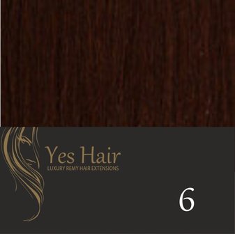 Yes Hair Microring Extensions 52 cm NS kleur 6 Licht Bruin