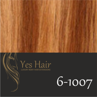 Yes Hair Weft 52 cm breed kleur 6-1007 Licht Bruin + Warm blonde highlights