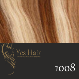 Yes Hair Microring Extensions 52 cm NS kleur 1008 As Bruin + Blonde highlights + Warm blonde highlights