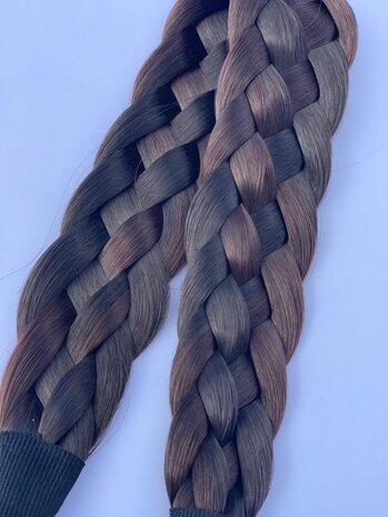 Vlecht haarband - dark brown elegance